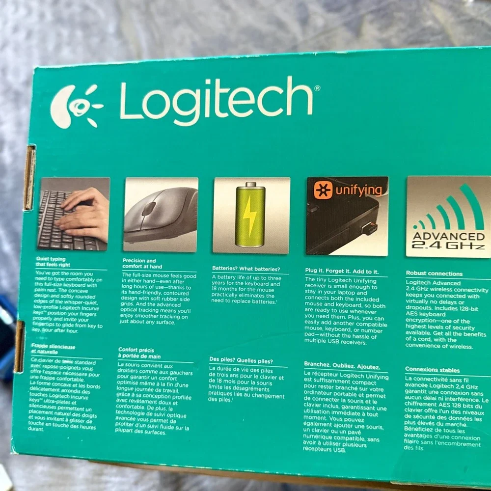 Logitech MK520 Wireless Keyboard Black Full Size * NO DONGLE OR MOUSE In Box